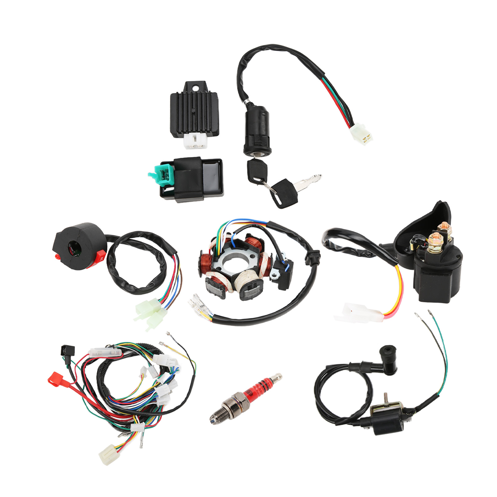 Universeller Cdi-kabelbaum Für 50-ccm-, 70-ccm-, 90-ccm-, 110-ccm- Und 125-ccm-quads Kabelbaum-ersatz Für Buggys, Motocross-motorräder Und Mini-quads Elektrosatz