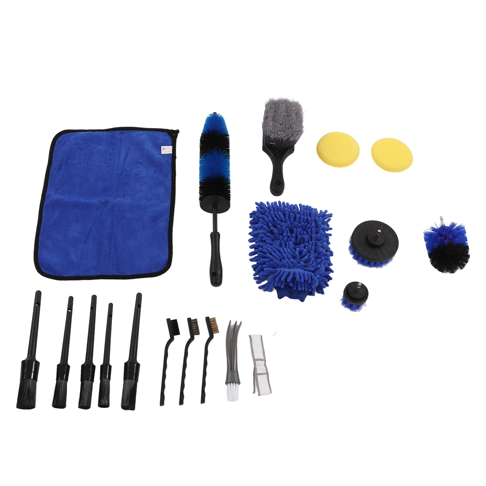 18-teiliges Autopflege-set Mit Bürsten, Reifenbohrbürste, Waschhandschuh, Reinigungstuch, Wachswerkzeug, Felgen- Und Auspuffreinigungswerkzeug, Farbe A