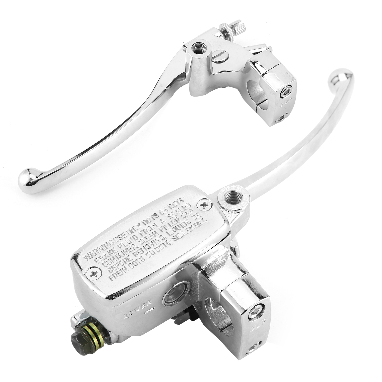 Hydraulischer Brems- Und Kupplungs-hauptzylinder Mit Hebel, Universeller Silberner Montagesatz Für 1-zoll-lenker