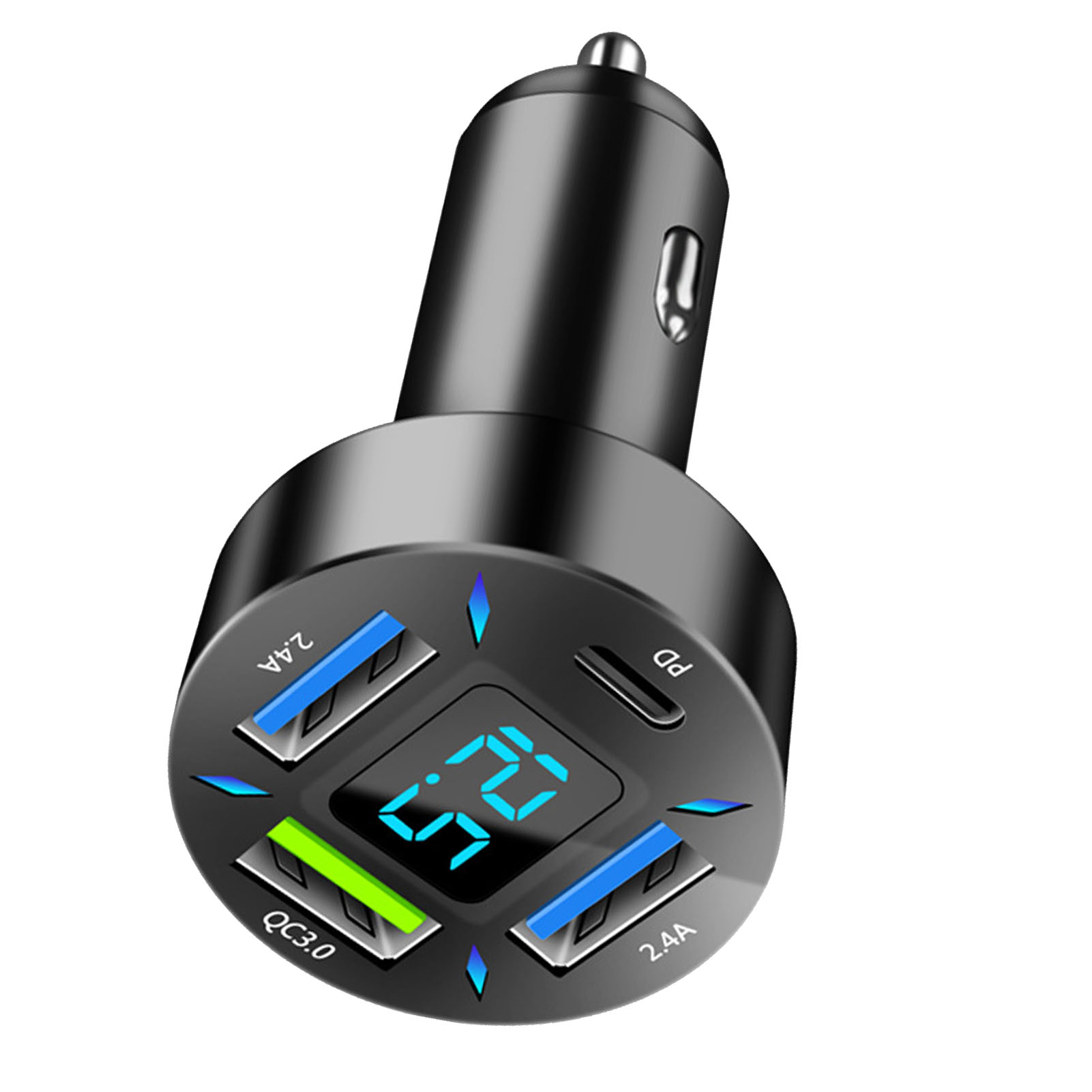 Usb Pd Qc3.0 2,4a Dual-port-kfz-ladegerät Mit Mehrfachem Schutz, Zigarettenanzünderadapter Für Smartphone Und Tablet