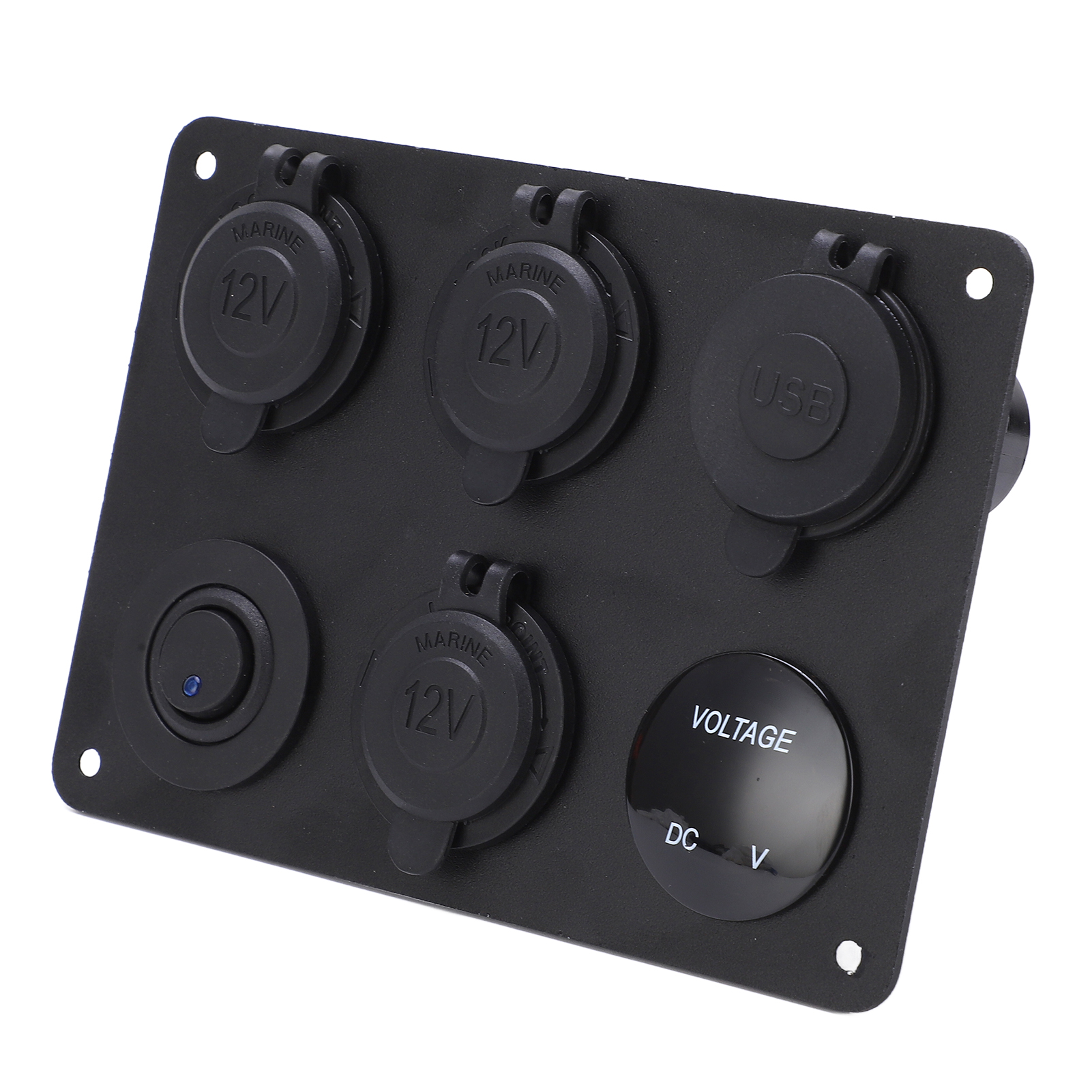 Wasserdichtes 6-kreis-led-digitaldisplay-voltmeter Mit Usb-buchse Und Schalterpanel Für Auto, Wohnmobil Und Boot