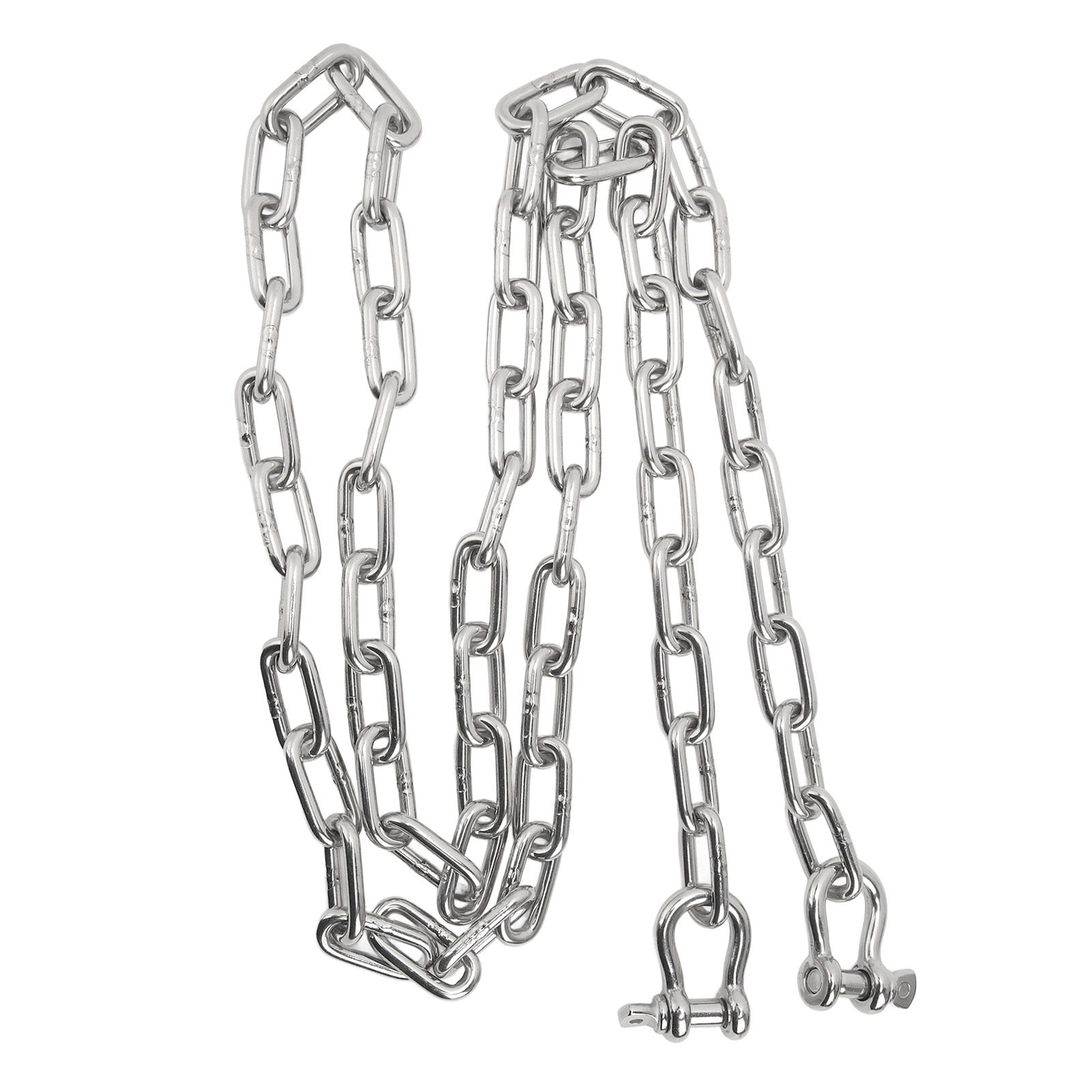 2 M Lange Schiffsankerkette Aus Edelstahl 316, Mittelglied Mit Ring, 8 Mm Doppelschäkelenden, Für Boote, Yachten Und Schiffe.
