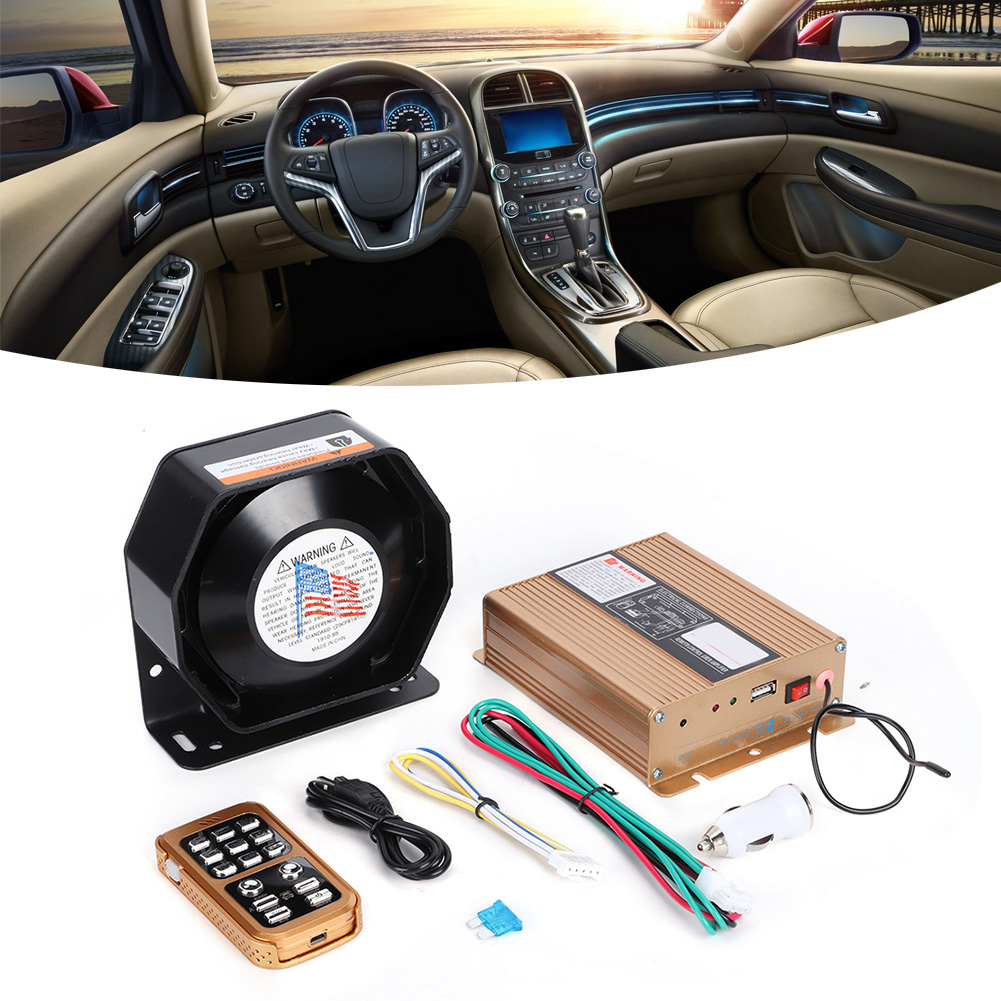 Auto-warnalarm Mit 18 Tönen, Kabelloser, Lauter Sirene, Lautsprecher, Freisprechfunktion, Sicherheitshupe, 12 V