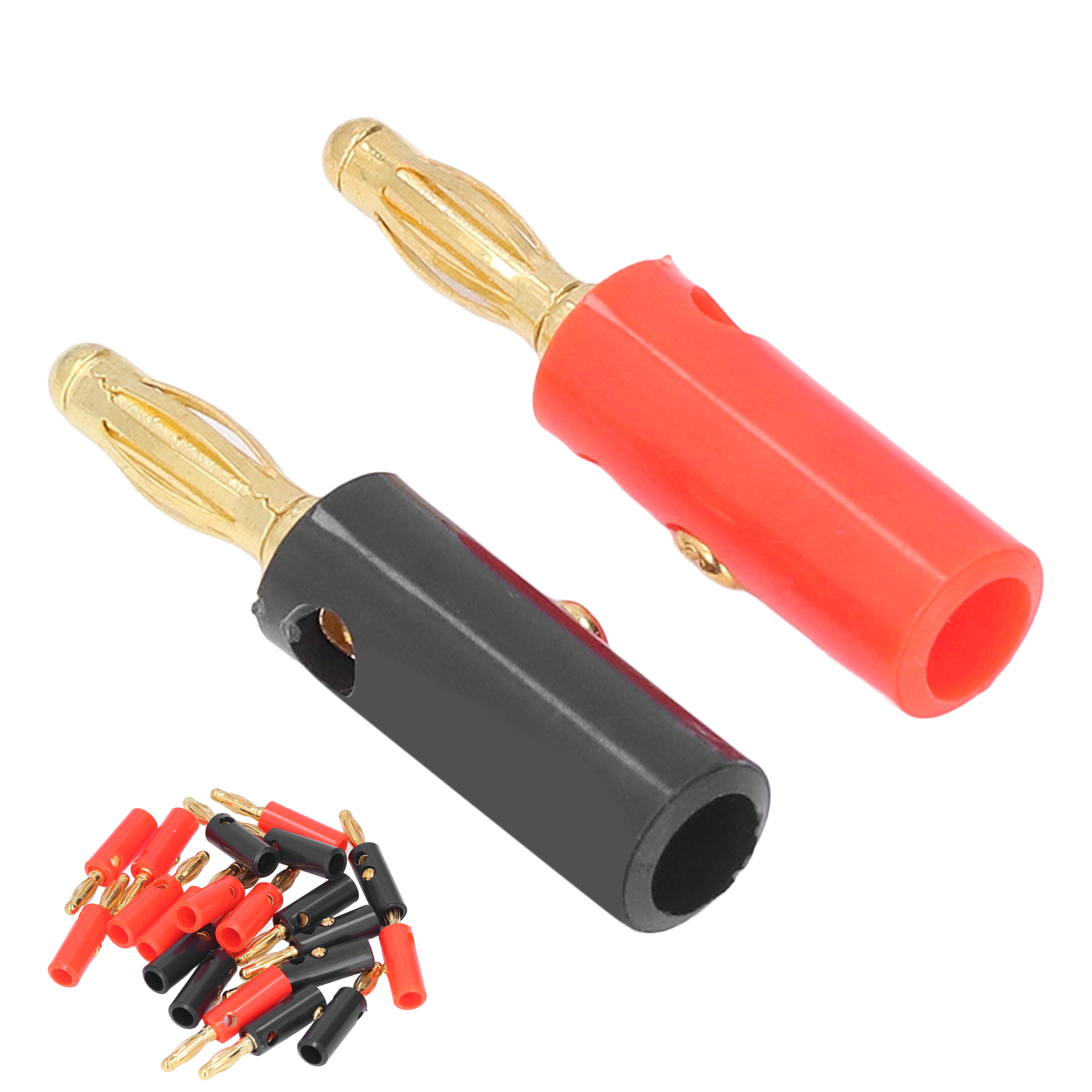 Packung Mit 20 Vergoldeten 4-mm-bananensteckern, Schraubanschluss, Universelle Anschlüsse Für Lautsprecherkabel Und Autoradios