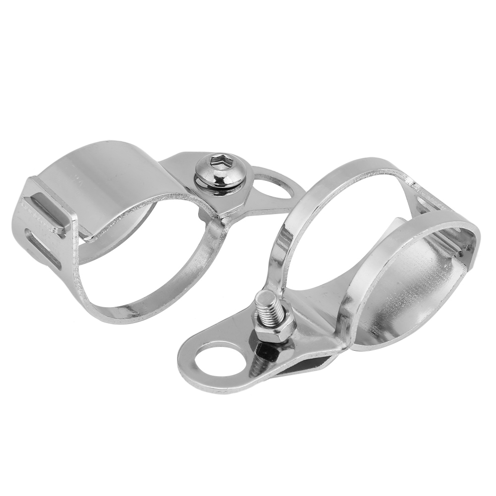 Motorrad-blinkerhalterung, 2-teilig, Für 30–45 Mm Vorderradgabel, Roller, Silberne Lampenhalterung