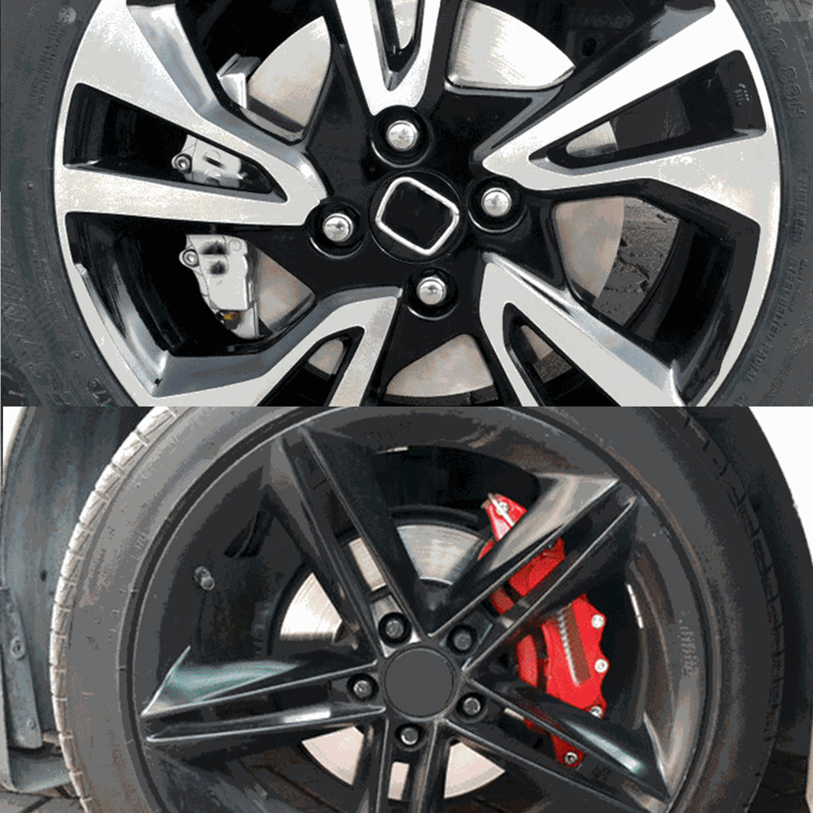 Dekorative Bremssättel, Bremssattel-schutzkappen Für Autos, 4 Stück, Aluminiumlegierung, Schwarz, Universell Für 15-17 Zoll, Ästhetische Verbesserung, Einfacher Austausch.