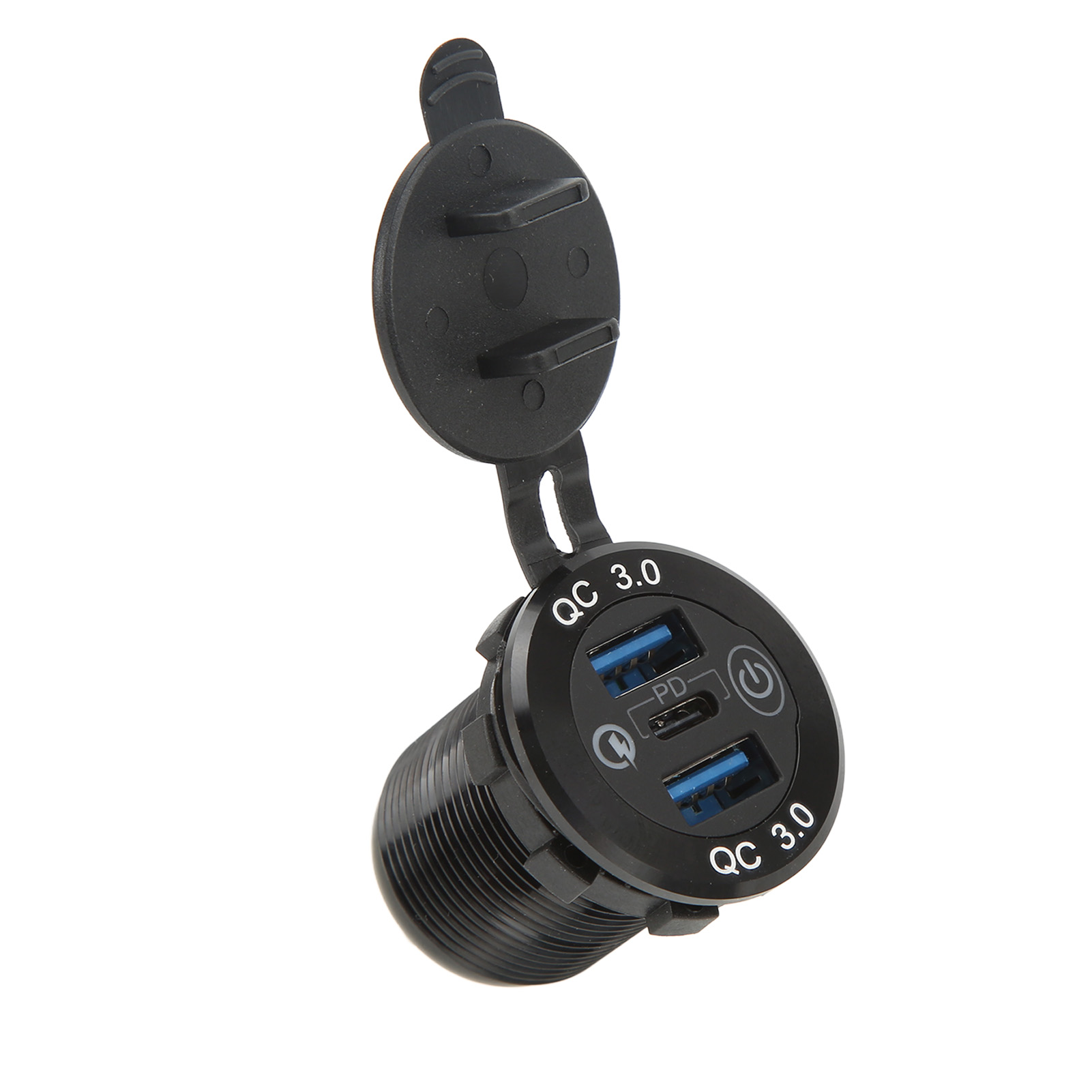 3-port-usb-ladegerät Mit Qc3.0-zigarettenanzünderstecker, Mehrfachem Schutz Und Wasserdichter Abdeckung Für Auto, Lkw Und Wohnmobil