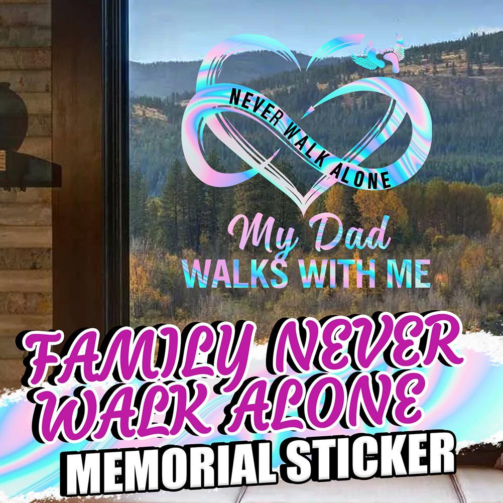 Familienaufkleber, 3-teilig: „never Walk Alone“ – Aufkleber Für Auto, Gepäck, Laptop, Kühlschrank, Motorrad, Skateboard