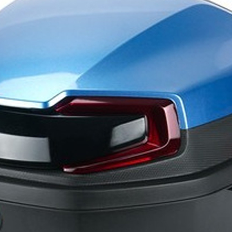 Großer Heckkoffer Für Elektrofahrzeuge, Glatte Oberfläche, Zweifarbiges Muster, Elektromotorrad/elektroroller, Blau