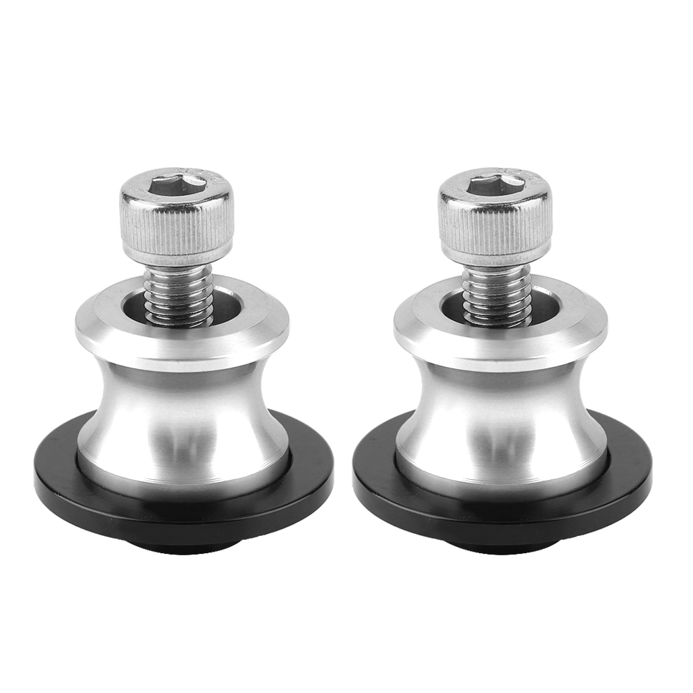 Cnc-motorradständer 8mm Schwingenendkappen Hinterradständeraufnahmen Silber (2er-set)