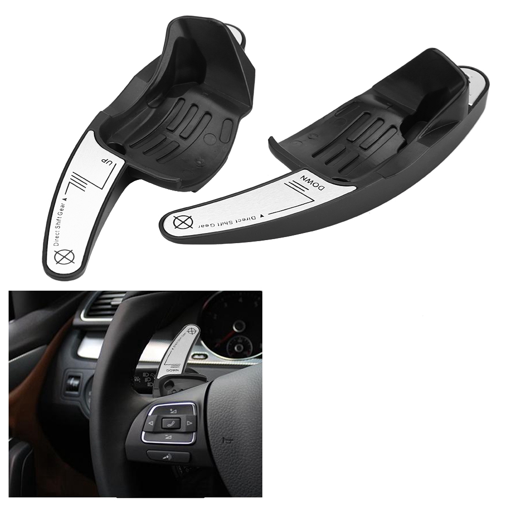 2 Schaltwippen Aus Aluminium Für Golf 6, Passat B6, Jetta Mk5 (cc), Ausführung 2, Schwarz