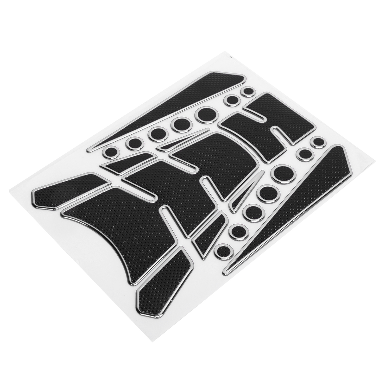 Motorradtankaufkleber, Rundes Klebepad Aus Schwamm, Universeller Individueller Schutz (schwarz Silber)