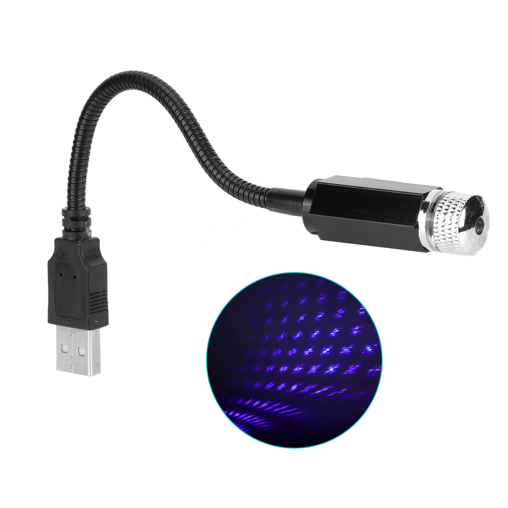 Usb-autodach-sternenhimmel-projektor, Romantische Universal-ambiente-projektor-dekorationslampe, Blau-lila