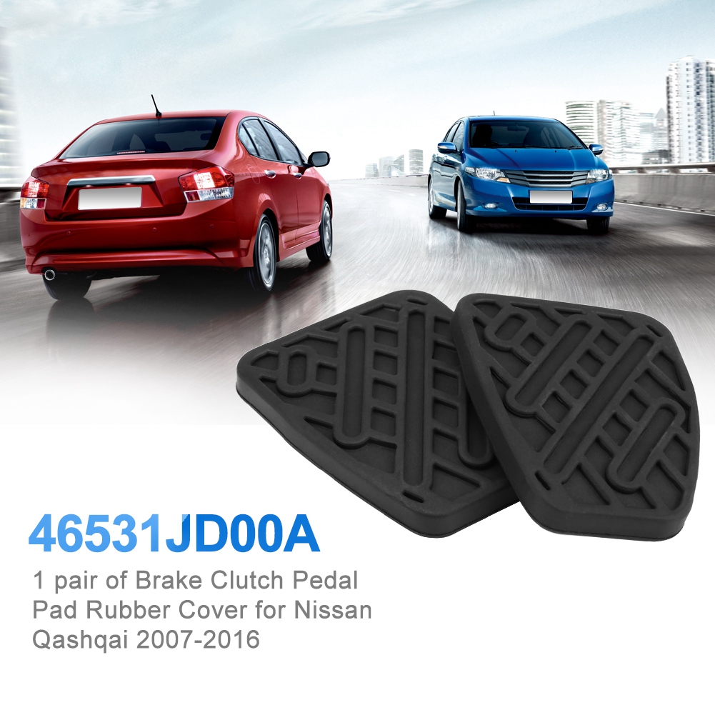Paar Gummipads Für Kupplungs- Und Bremspedal, Kompatibel Mit Nissan Qashqai 2007-2016, Referenz 46531jd00a, Rutschfest, Schwarz, 2 Stück.