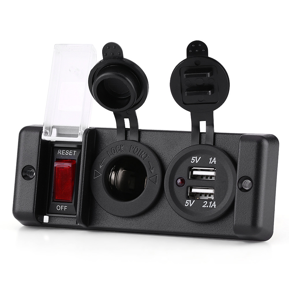 Wasserdichte 12v-doppel-usb-zigarettenanzünderbuchse Mit Schalter Und Ladepanel Für Auto, Wohnmobil Und Boot