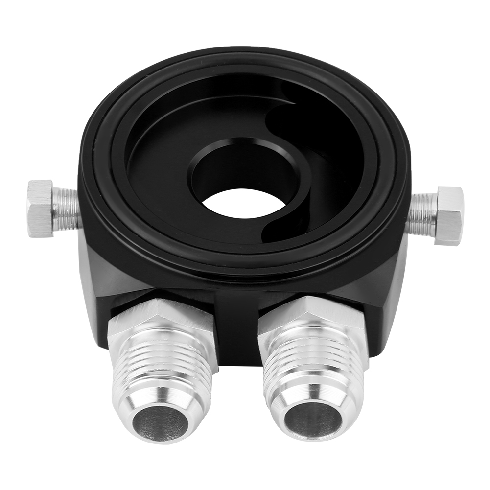 Aluminium-ölkühler-sandwichplattenadapter M20x1,5, 1/8 Npt-anschlussset, Schwarz, Für Ölfilter