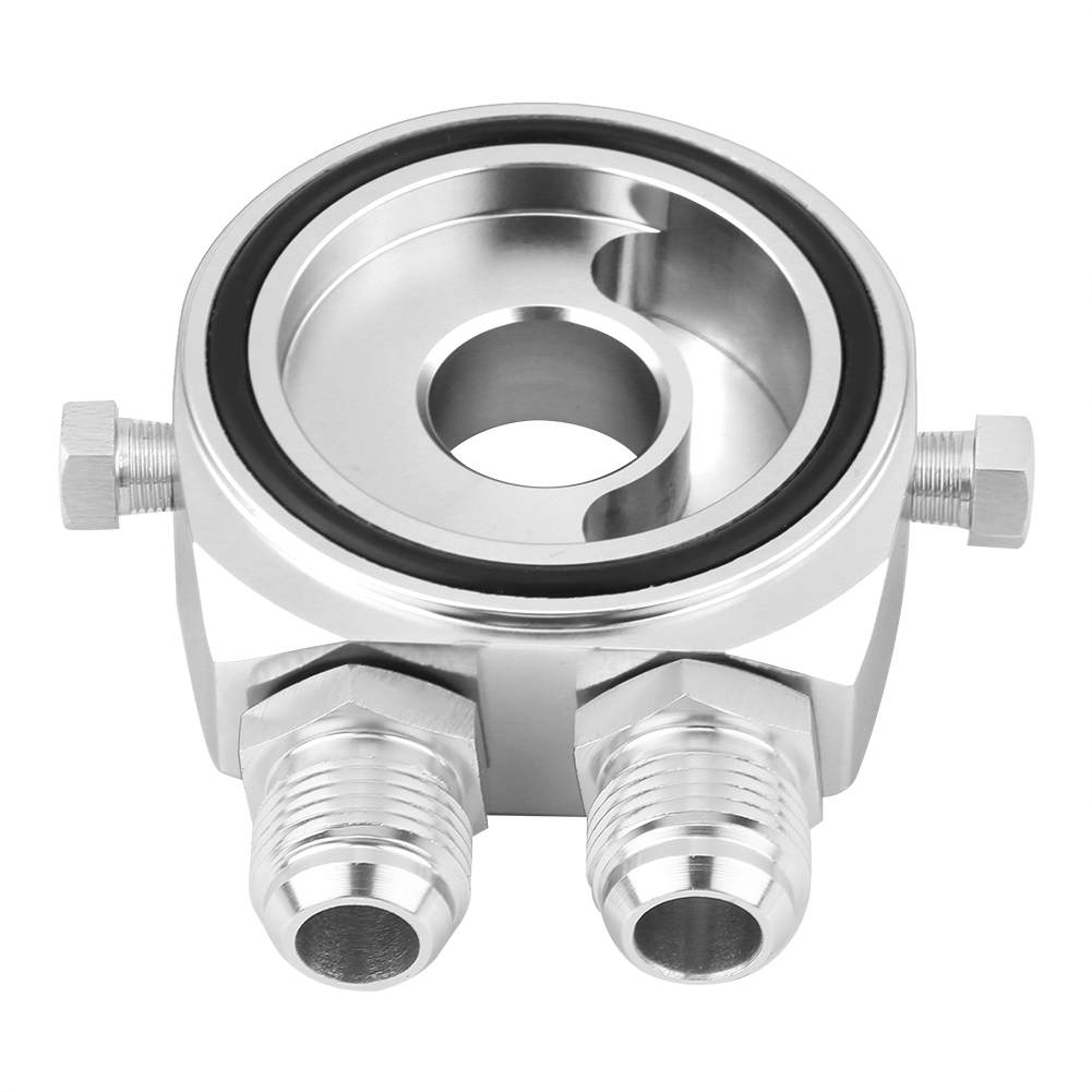 Aluminium-ölkühler-sandwichplattenadapter M20x1,5, 1/8 Npt Silberner Anschlusssatz Für Ölfilter, Fahrzeugkompatibel.