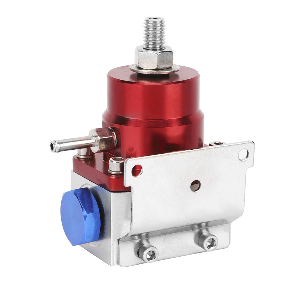 Universeller, Einstellbarer 100-psi-kraftstoffdruckregler Mit Manometer, Kfz-set, Rot Und Silber