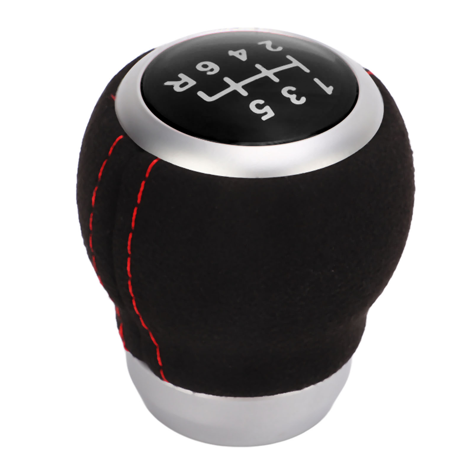 Silberner Aluminium-schalthebel Für 6 Gänge, Ergonomischer Ring, Verschleißfest, Ersatzteil Für Subaru, Schwarze Oberseite, Autoteil.
