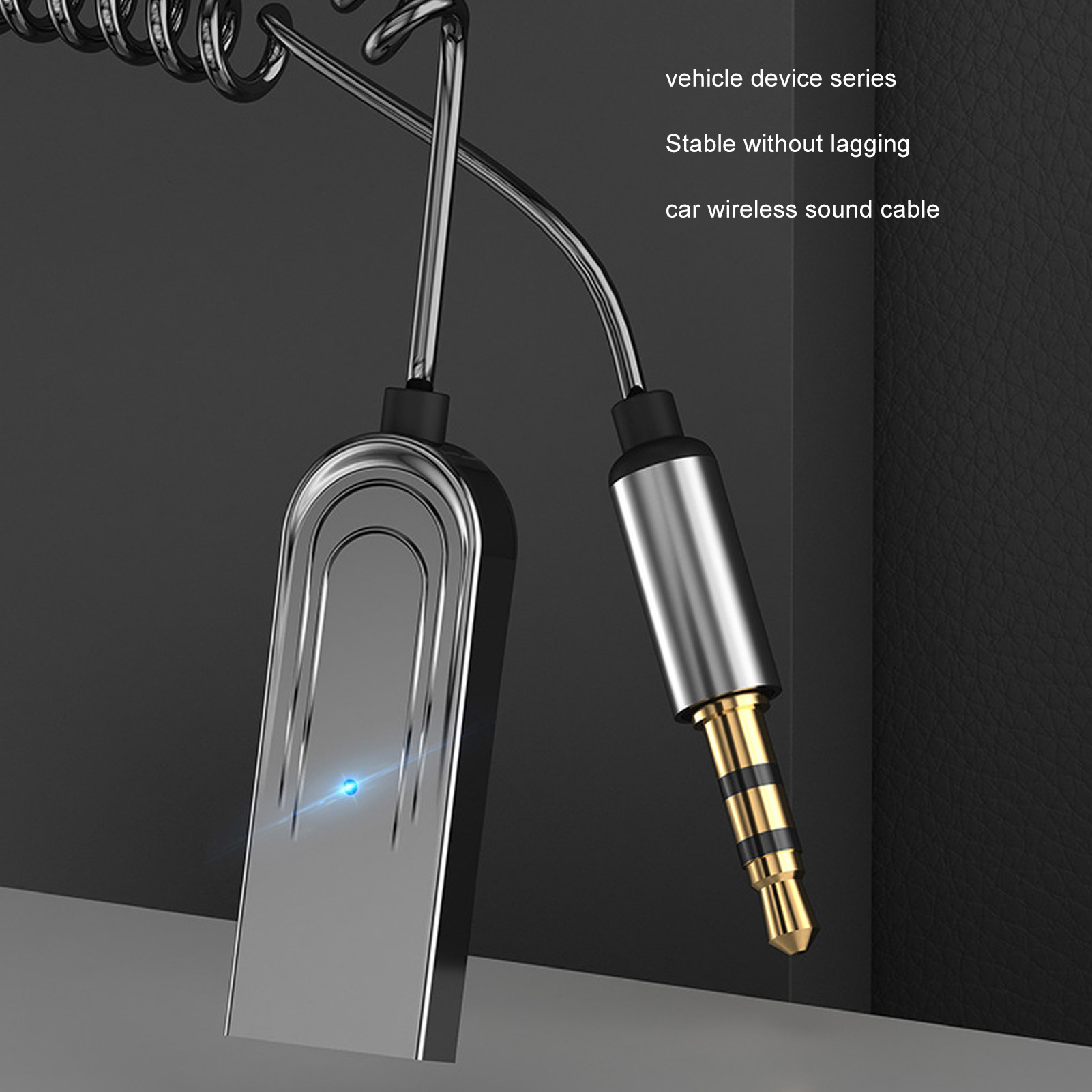 Bluetooth 5.0 Kfz-adapter, Multifunktionsempfänger Mit 10 M Reichweite, Usb-stromversorgung, 3,5-mm-klinkenanschluss, Kabelloses Freisprechsystem, Grau/schwarz