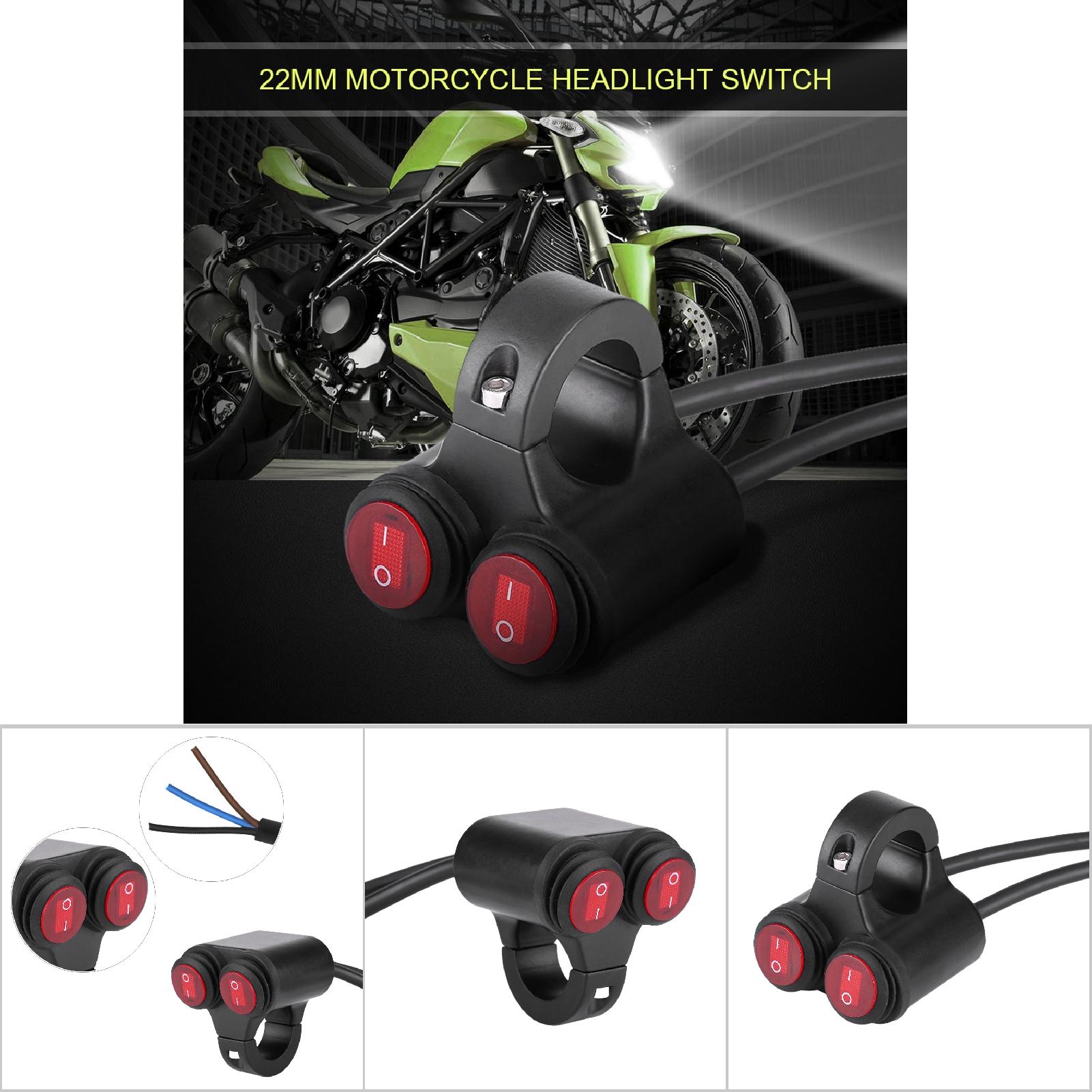 Universeller 22-mm-motorradlenkerschalter, Doppelknopf Für Scheinwerfer, Bremslicht, Nebelscheinwerfer Und Hupe, Modell C, Kompatibel Mit 7/8-zoll-lenkern, Wasserdichte Steuerung, Robust.
