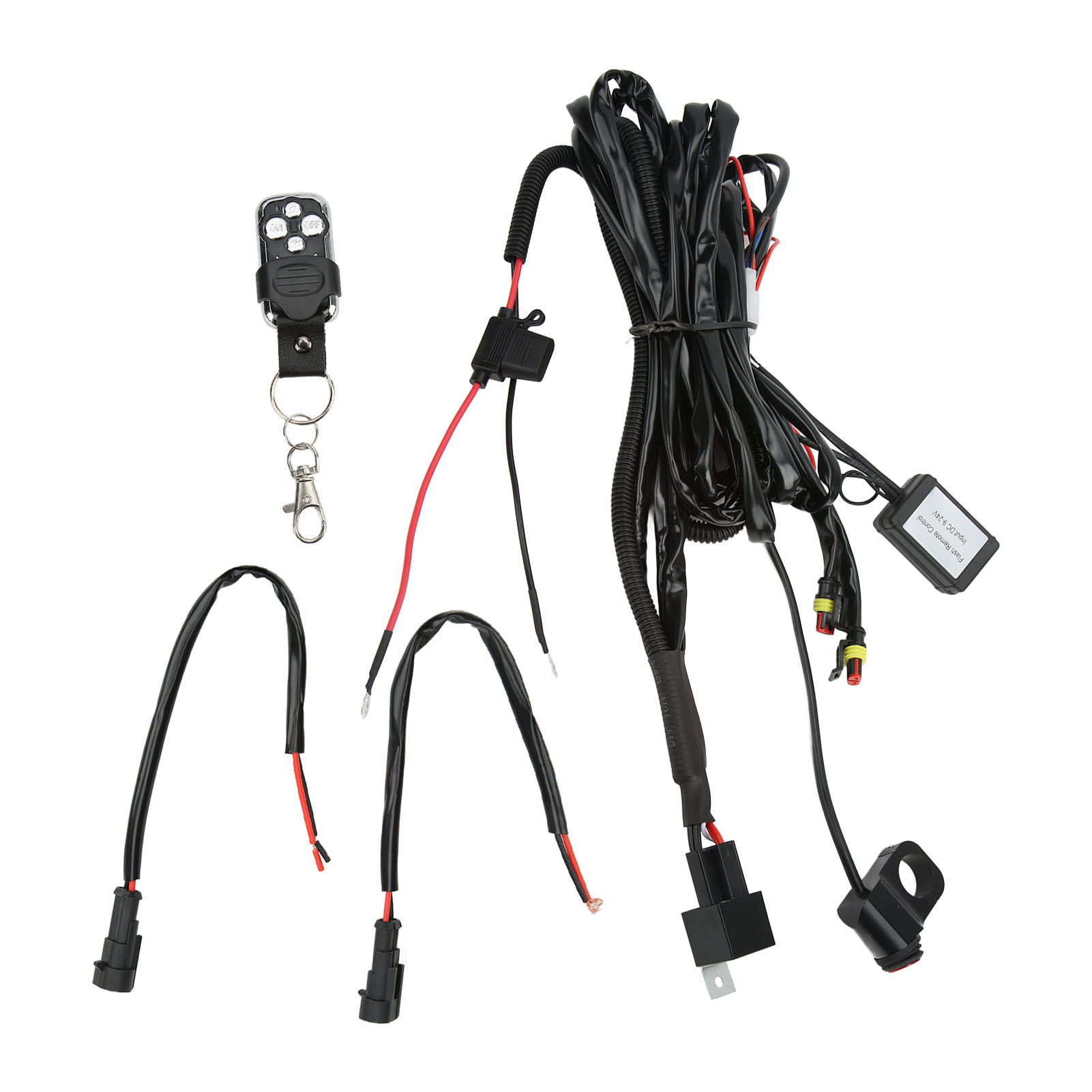12v Led-kabelbaum-set Mit Ein-/ausschalter Und Fernbedienung Für Scheinwerfer Und Zusatzscheinwerfer, Geeignet Für Offroad-motorräder Und Quads.