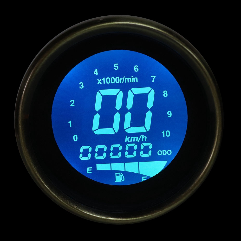 Hintergrundbeleuchteter Lcd-motorradtacho, Kilometerzähler, Drehzahlmesser, Vergoldetes Messinginstrument, Universalanzeige