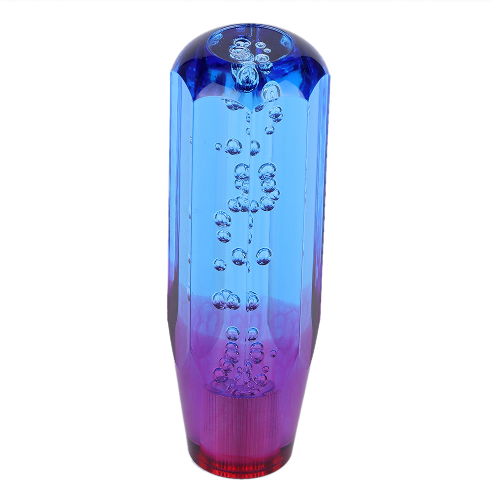 Universeller Zweifarbiger Kristallblasen-schaltknauf Für Manuelle Gangschaltung Mit 8mm 10mm Gewindeanschlüssen (blau Lila)