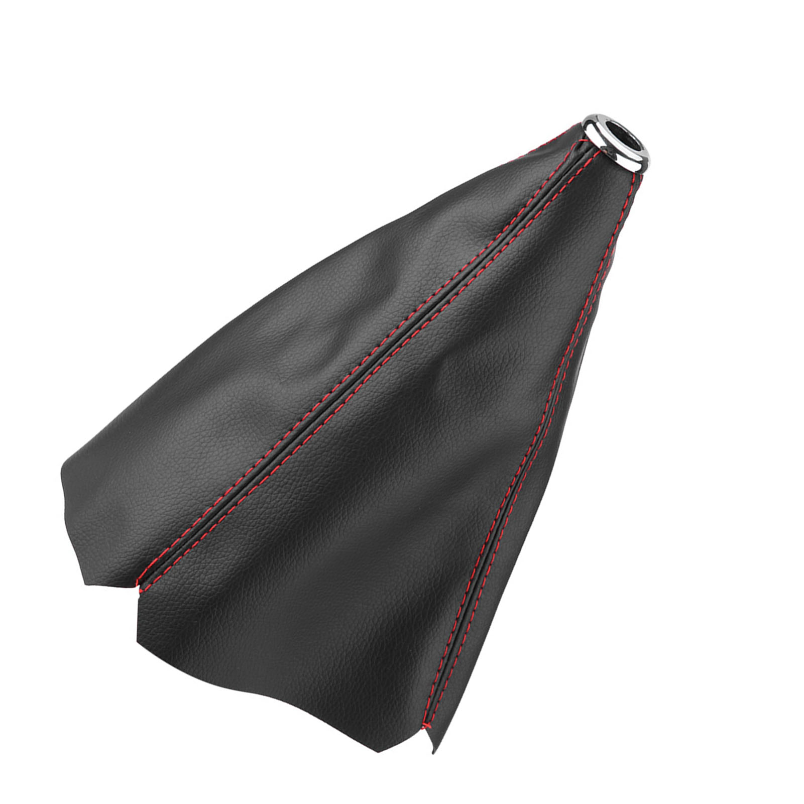 Glänzend Schwarzer Schaltsack Aus Pu-leder Mit Roten Ziernähten, Universeller Schaltsackbezug
