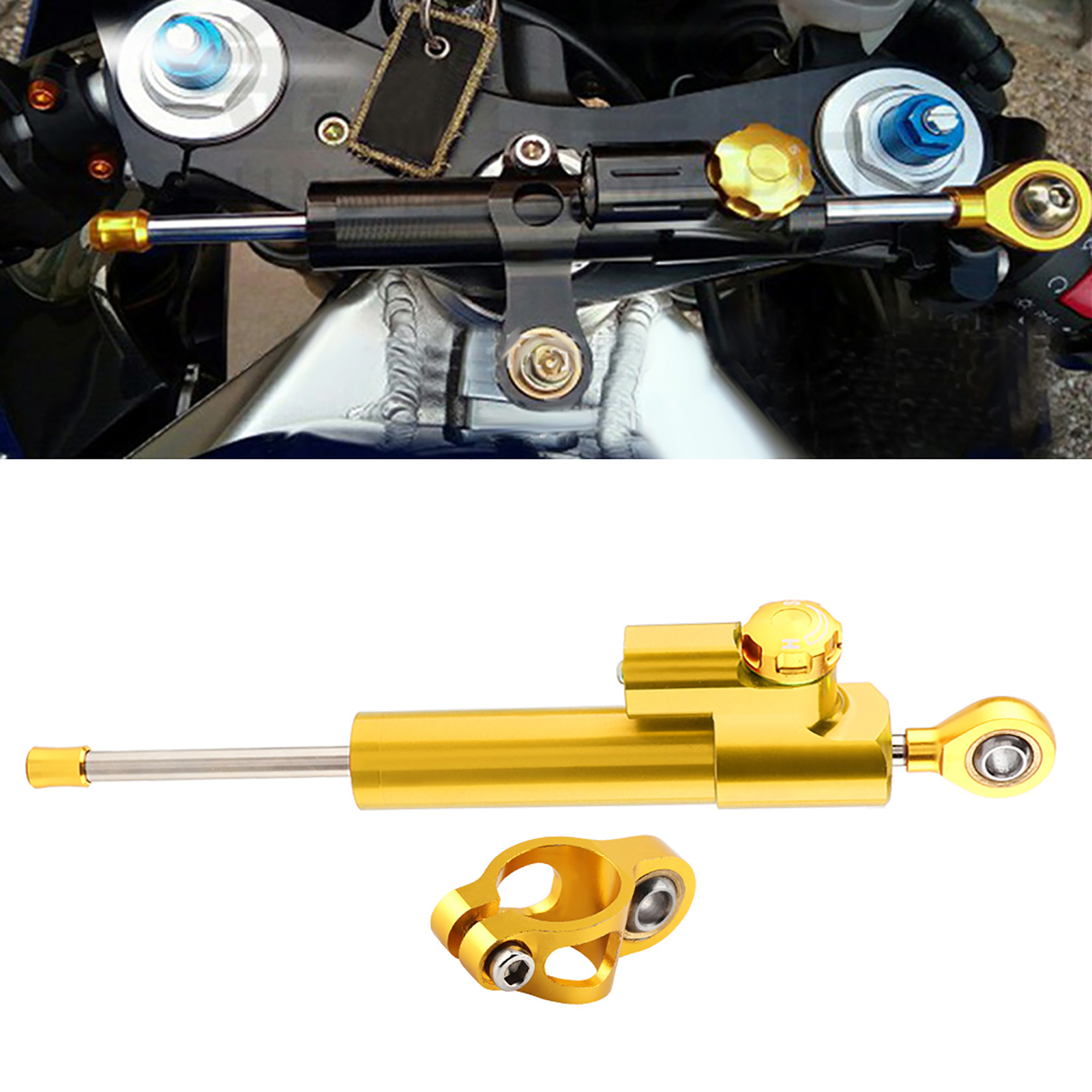 Universeller Motorradlenker Aus Aluminiumlegierung, Lenkungsstabilisator, Sicherheitsdämpfer, Steuerung, Gold