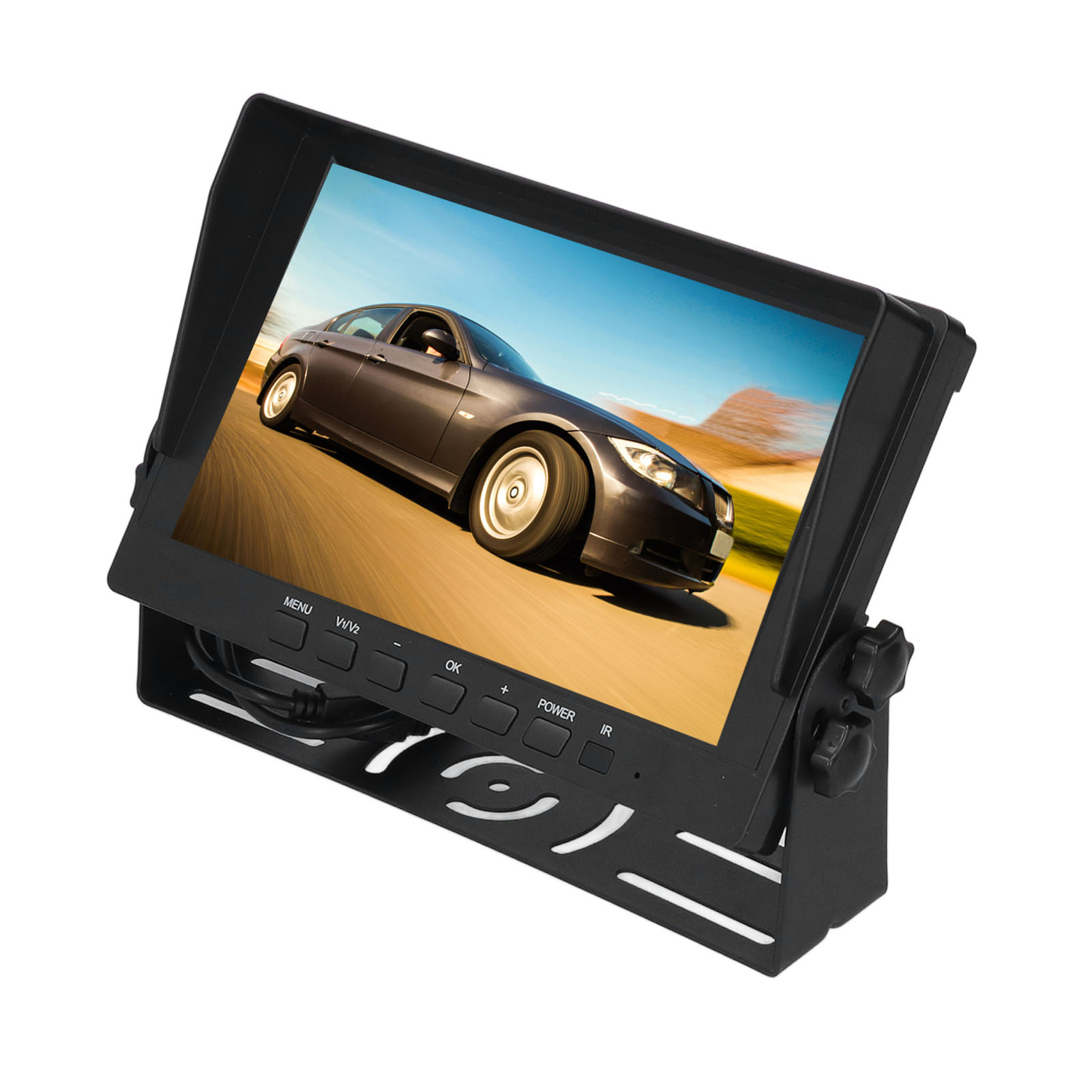 Full Vision Hd Ips-rückfahrmonitor Mit 2 Videoeingängen Und Sonnenschutz Für Lkw Und Mähdrescher