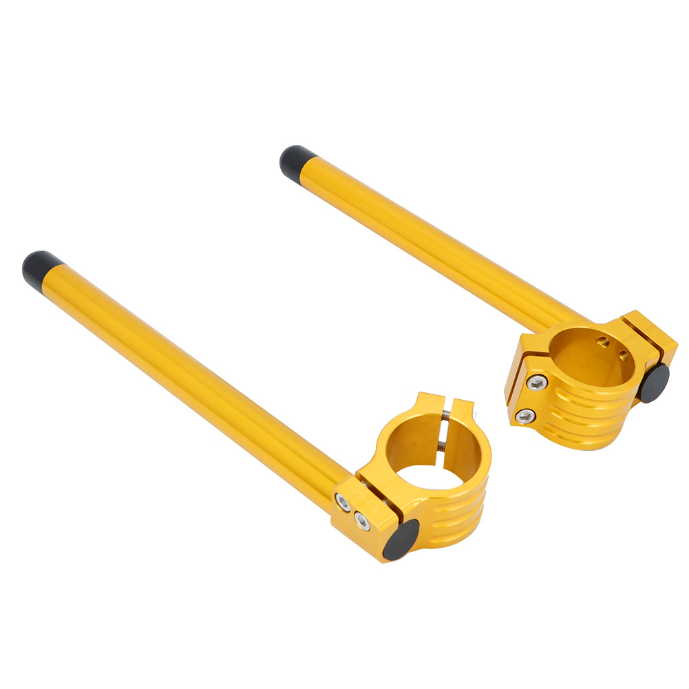 Universeller 43-mm-motorradlenker, Separates Set Aus Goldfarbenem Aluminium, Gabelbefestigung, Individuelle Griffe, Motorradkompatibel, Ersatzset
