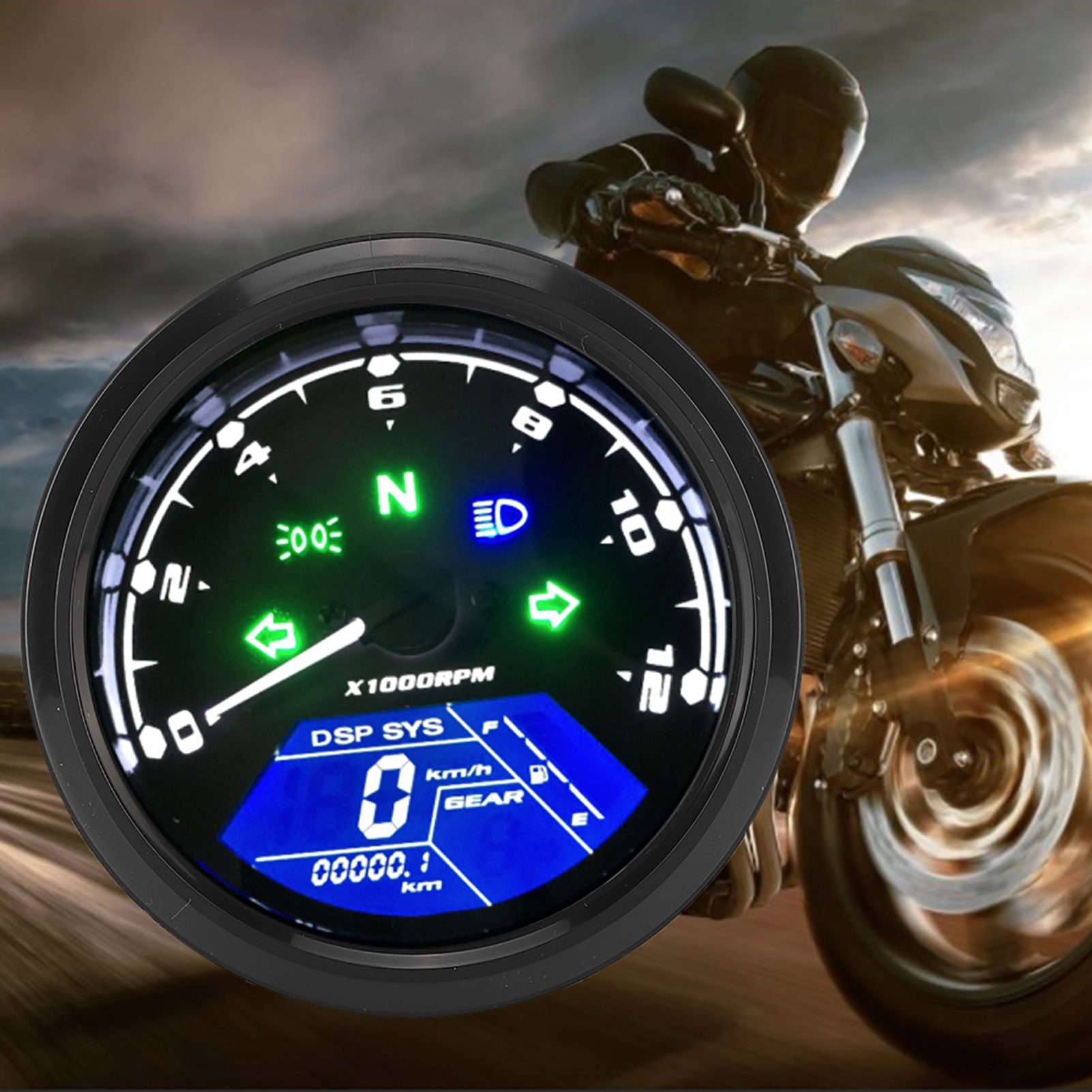 Wasserdichter Und Vibrationsfester Digitaler Lcd-tachometer Für Motorräder, Multifunktionsanzeige Von Geschwindigkeit Und Kilometerstand, Wasserdichtes Digitaldisplay