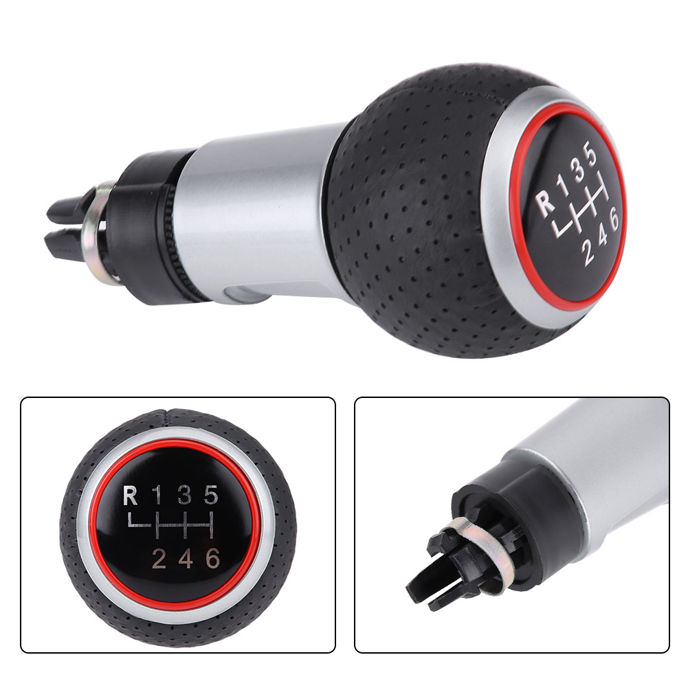 6-gang-schaltgetriebe-schaltknauf In Rotem Leder Für Audi A4 S4 B8 8k, A5 8t, Q5 8r S Line 2007-2015, Sportlicher Schaltknauf