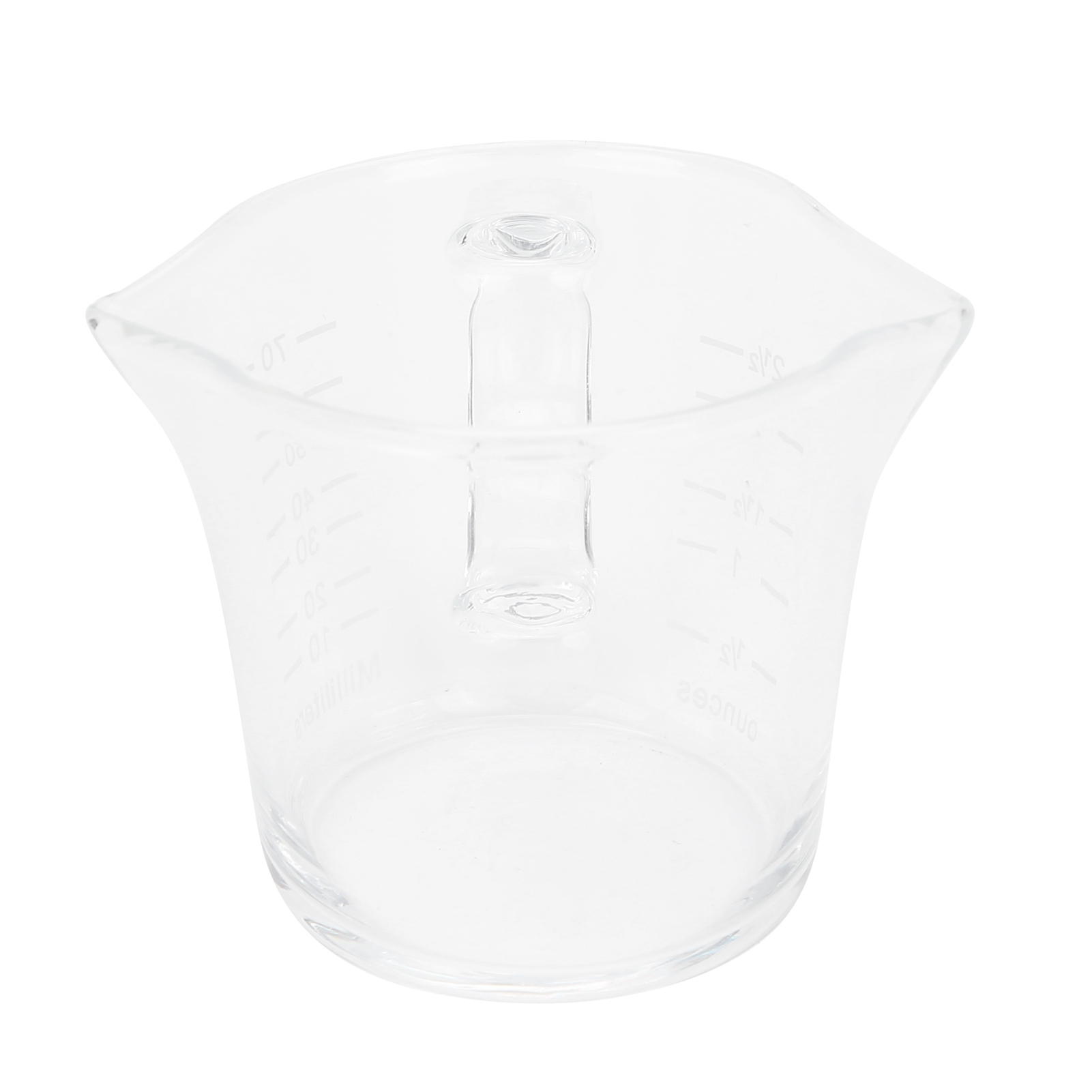 Doppelausguss-kaffeebecher Mit Skala, Handgefertigtes Borosilikatglas, 70-ml-messzylinder