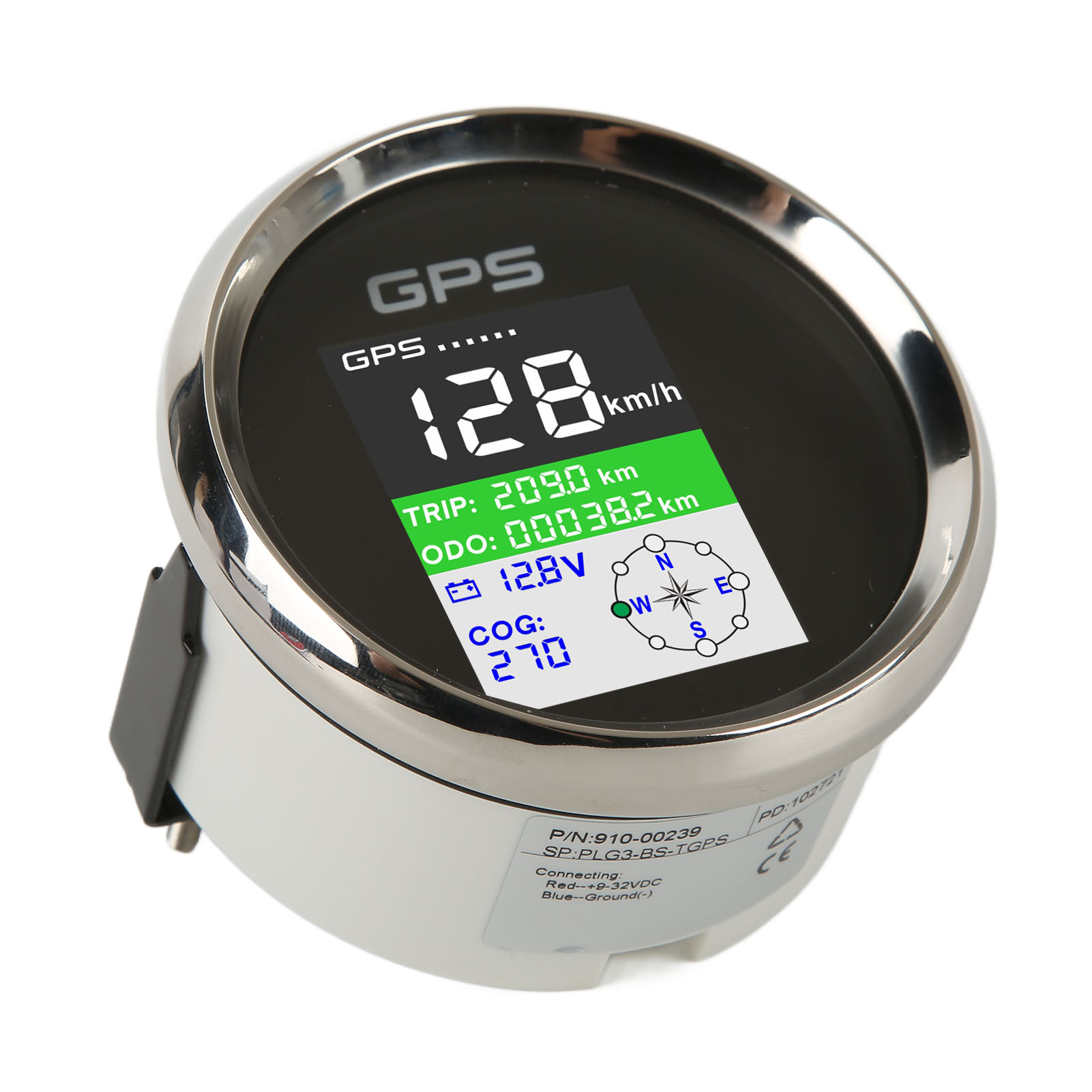 85-mm-gps-tachometer (km/h, Mph, Knoten), Dc 9–32 V, Tft-bildschirm, Ip67 Wasserdicht, Universeller Geschwindigkeitsmesser Für Auto, Motorrad, Boot, Schwarzes Zifferblatt, Silberne Abdeckung