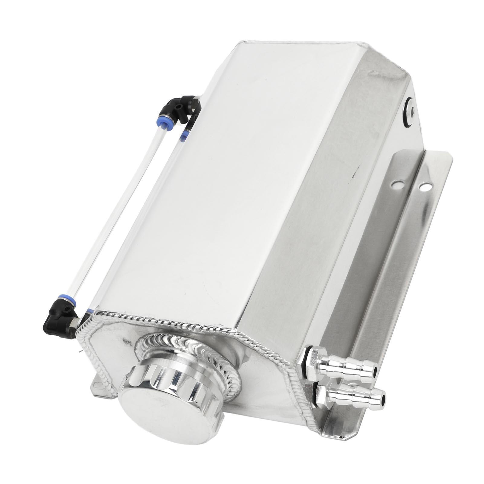2-liter-kühlmittelbehälter Aus Aluminiumlegierung, Universeller Kühlerausgleichsbehälter, Kompatibel Mit Den Meisten Autos, Silber.