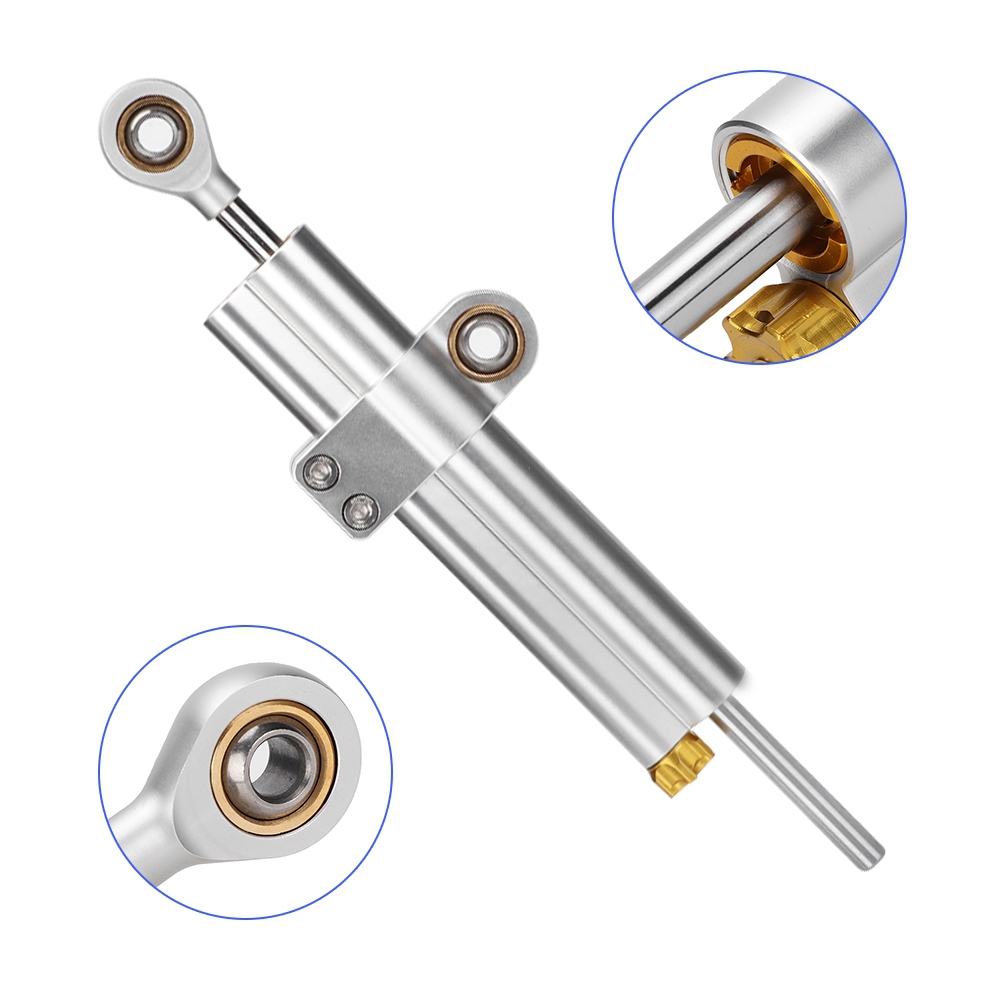 Universeller Motorrad-lenkungsdämpfer Aus Cnc-gefräster Aluminiumlegierung, Lenkerstabilisator-zubehör, Silberfarben
