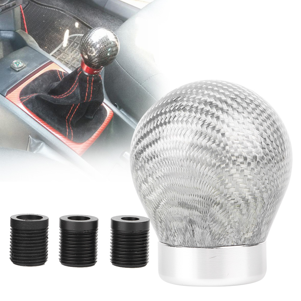 Universeller Schaltknauf Aus Kohlefaser, Schaltknaufspitze Für Autos, Silbernes Tuning-zubehör, Schaltabdeckung