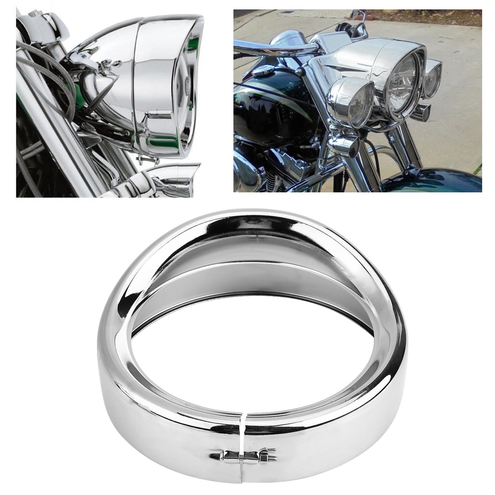 7-zoll-frontscheinwerfer-augenabdeckung Für Touring Softail, Dekorativer Chromring, Projektorring, Motorrad-tuning-finish, Ersatzbeleuchtungsteil.