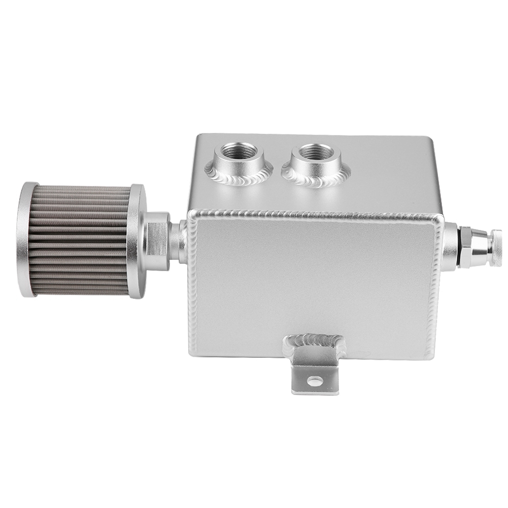 Universelle 2-liter-ölwanne Aus Aluminium Mit Ölabscheider Und Entlüftungsfilter, Silber, Für Pkw