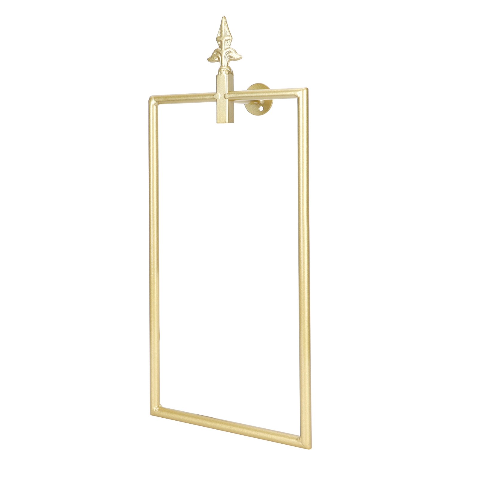 Wandhandtuchhalter Im Nordischen Design, Rechteckiger Goldring Zur Handtuchaufbewahrung, Goldenes Badezimmeraccessoire.