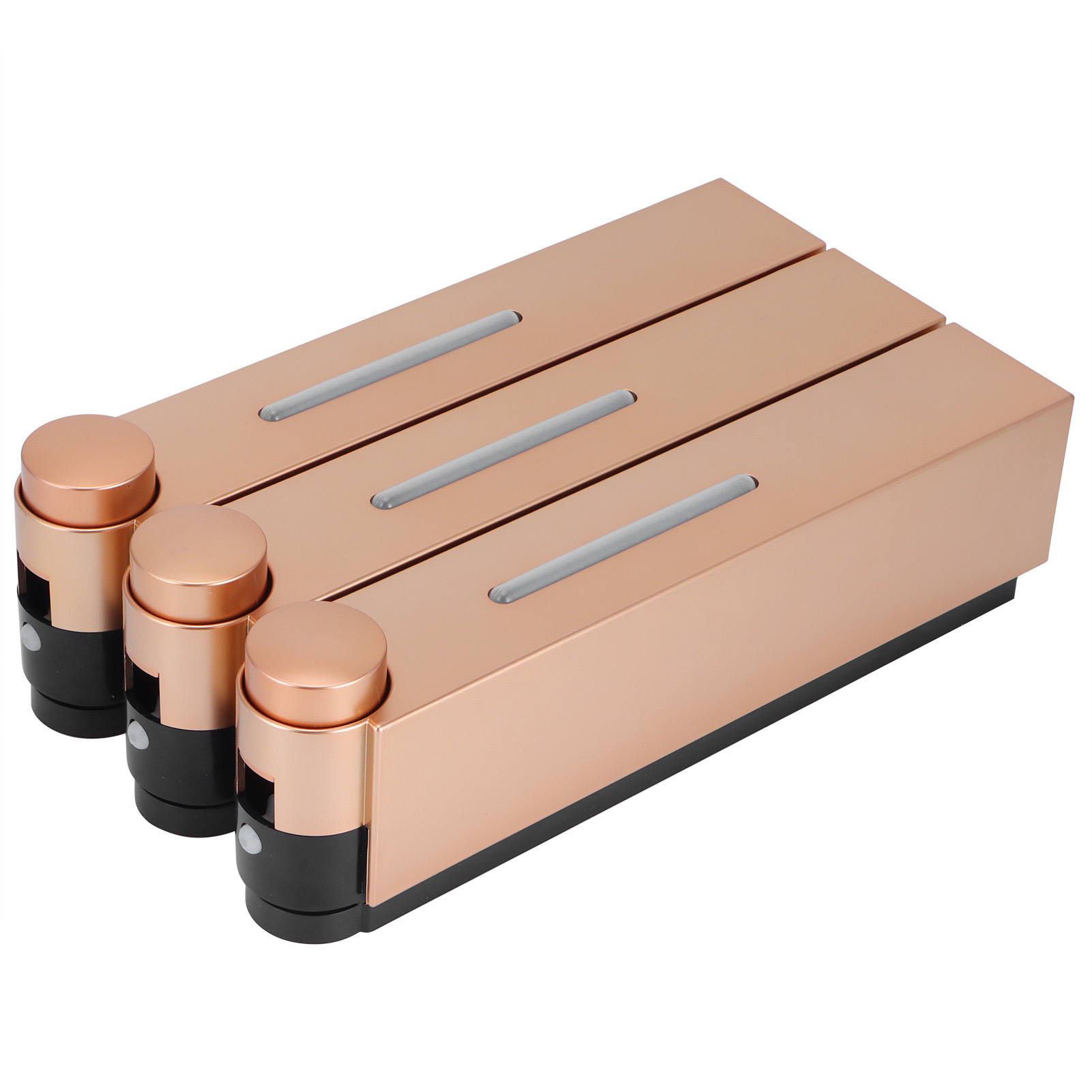 Wandmontierter Flüssigseifenspender 420 Ml X3 Für Bad Und Küche, Goldfarben.