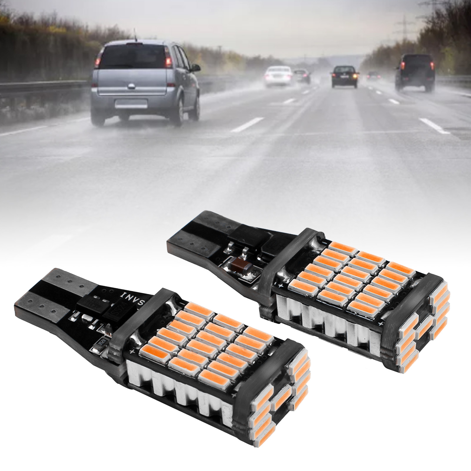 Hochleistungsfähige Gelbe Led-rückfahrscheinwerfer, Energiesparende Bremslichtbirne Hinten, Verstärkter Schutz Für Das Auto, Rücklichtbirne.