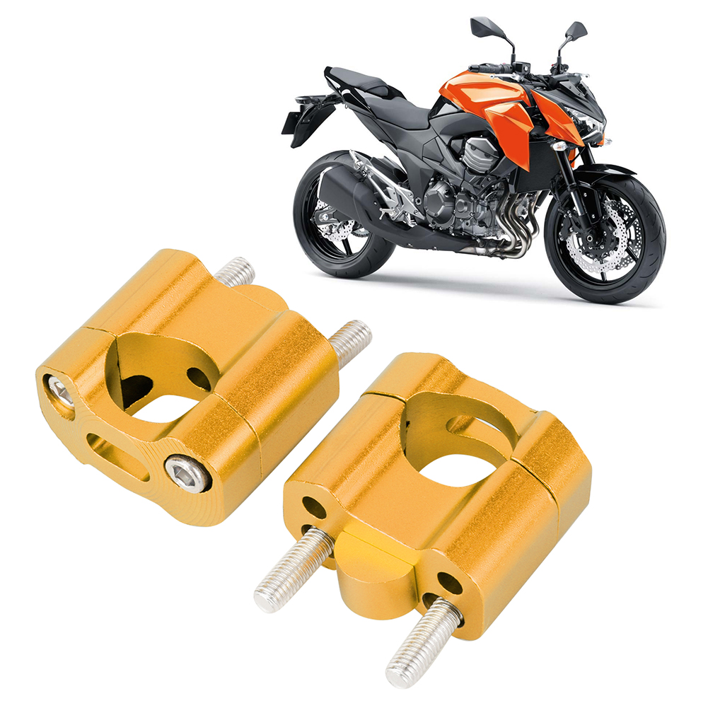Paar 22 Mm/28 Mm 1/8 Zoll 7/8 Zoll Motorrad-lenkerklemmungen Riser-adapter Cnc Aluminiumlegierung Gold
