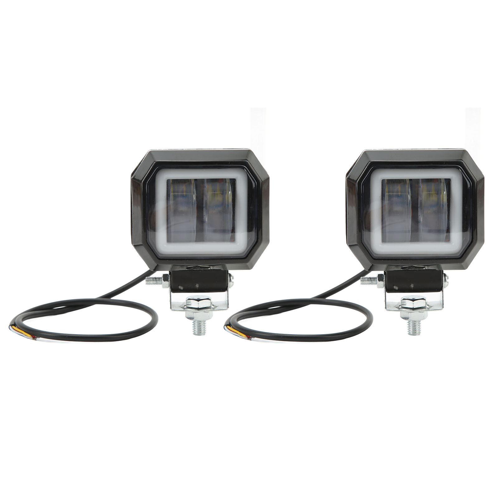 20w 6500k Led-vierkantscheinwerfer, Spot-tagfahrlicht, Angel Rings, Seitenmarkierungsleuchten, Nebelscheinwerfer Für Lkw, 4x4, Suv, Atv, Halo-gelb