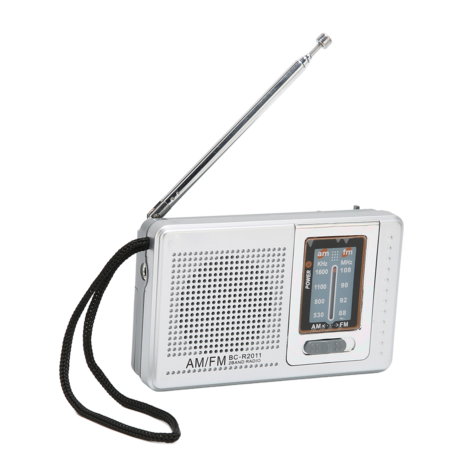 Tragbares Taschenradio Am/fm, Klassisches, Elegantes Design, Silbergrau, Batteriebetrieben, Ideal Für Zuhause, Wandern, Radfahren Und Reisen