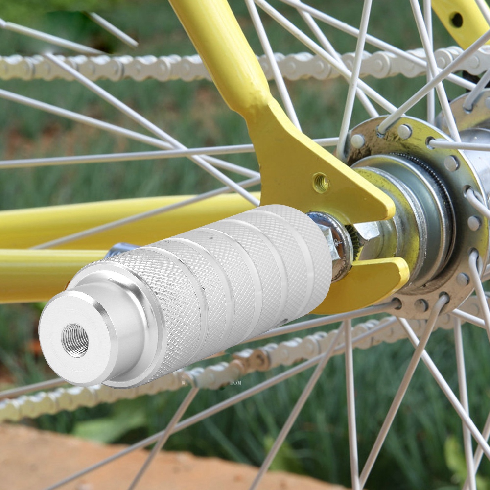 Fahrrad-metall-fußständer, Robuste Ausführung, Stunt-fußrasten, Fahrradzubehör (silber)