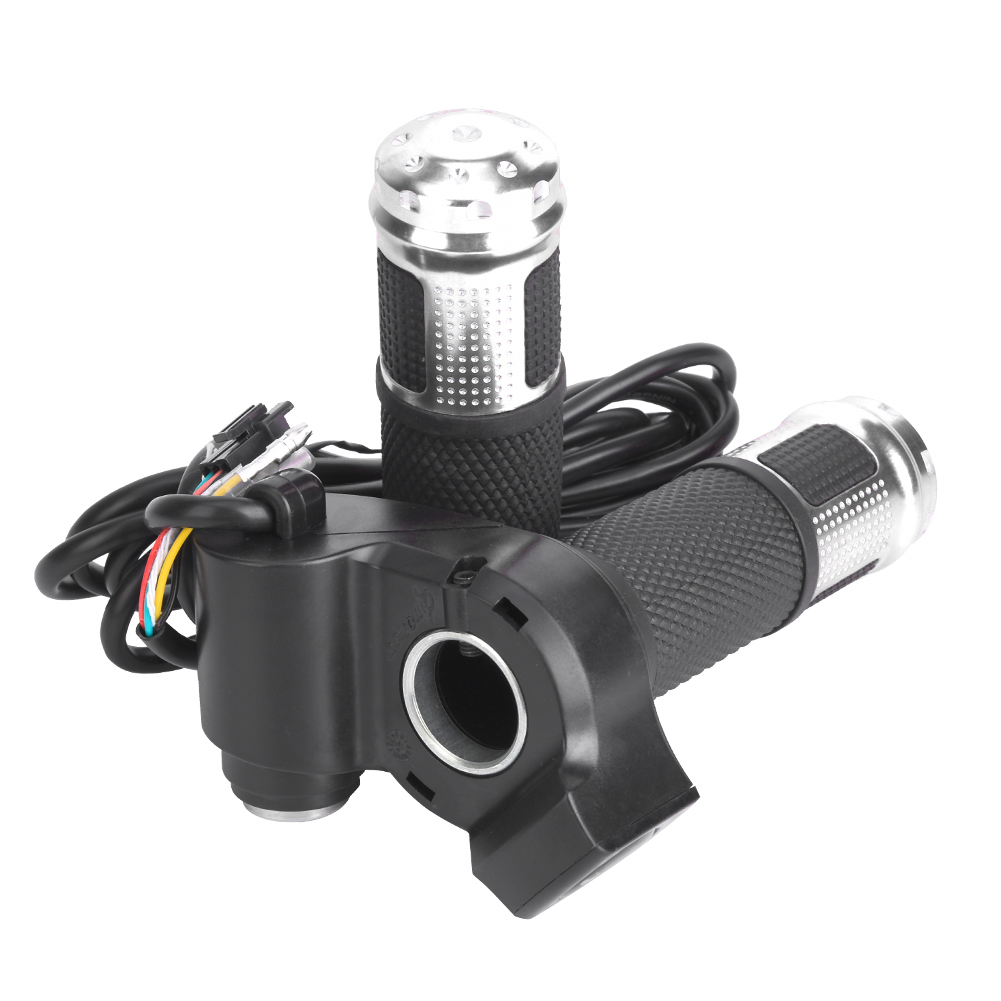 1 Paar Universelle Led-spannungsanzeige Mit Drehgasgriff Für 12-99v E-bike-scooter, Silber