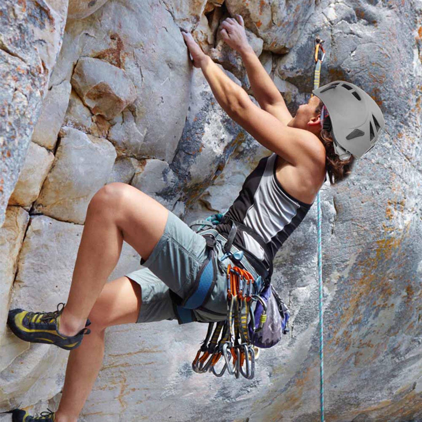 Outdoor-sport-sicherheitshelm Mit Kopfschutz Für Bergsteigen, Klettern Und Rollschuhlaufen (grau)